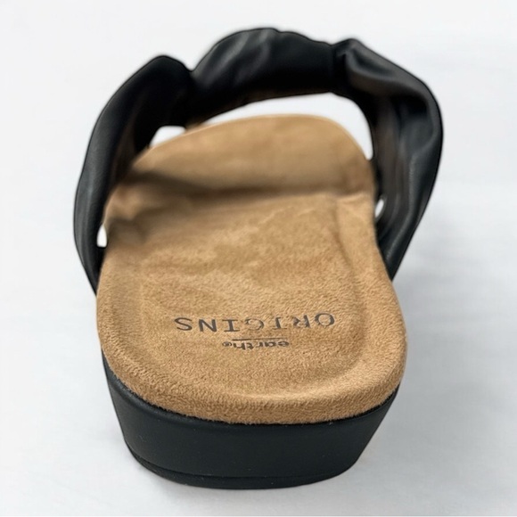 NIB Earth Origins Billi Black Leather Slide Sandals - Size 10W - Picture 3 of 13